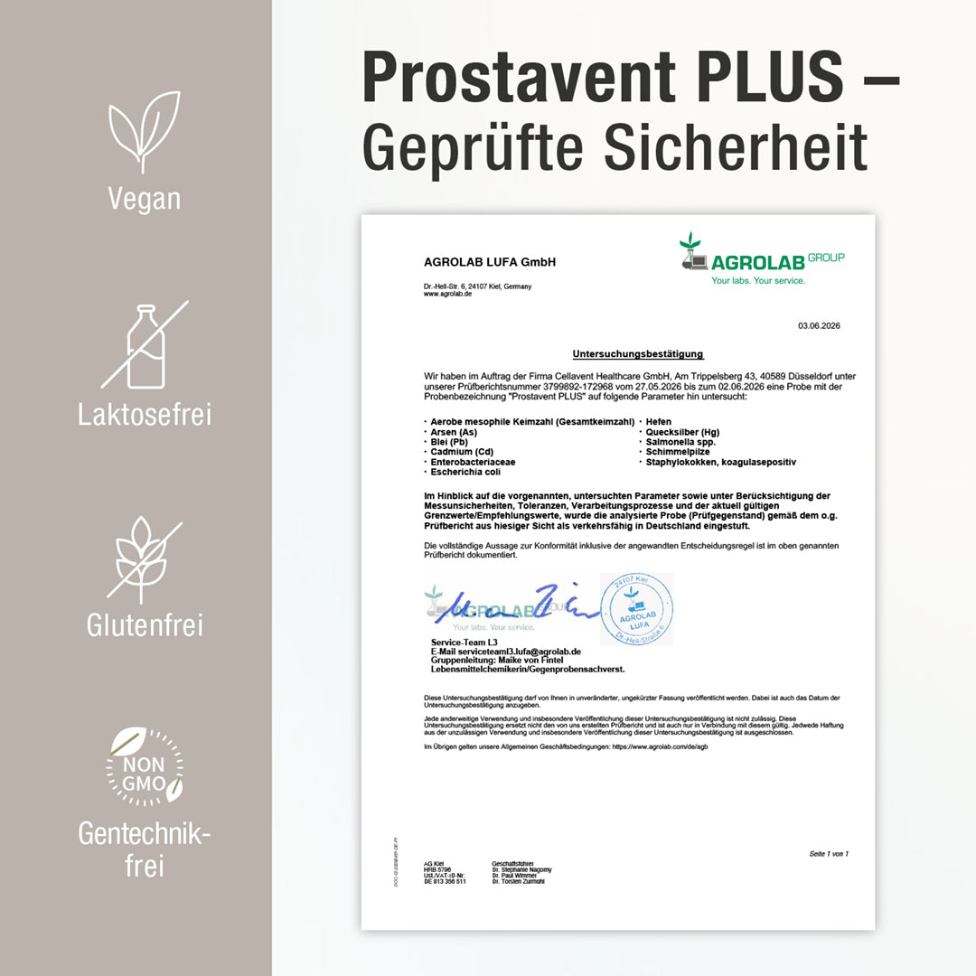 Prostavent PLUS - Nahrungsergänzungsmittel mit Pflanzenextrakten, Zink und Selen