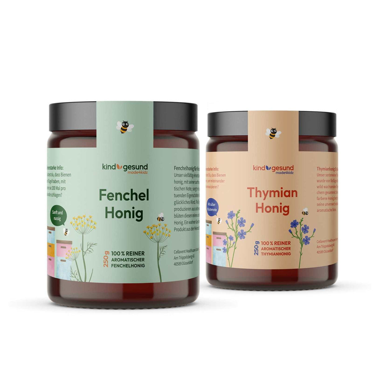 Duo - Bundle: Fenchelhonig & Thymianhonig für Kinder - Cellavent Healthcare