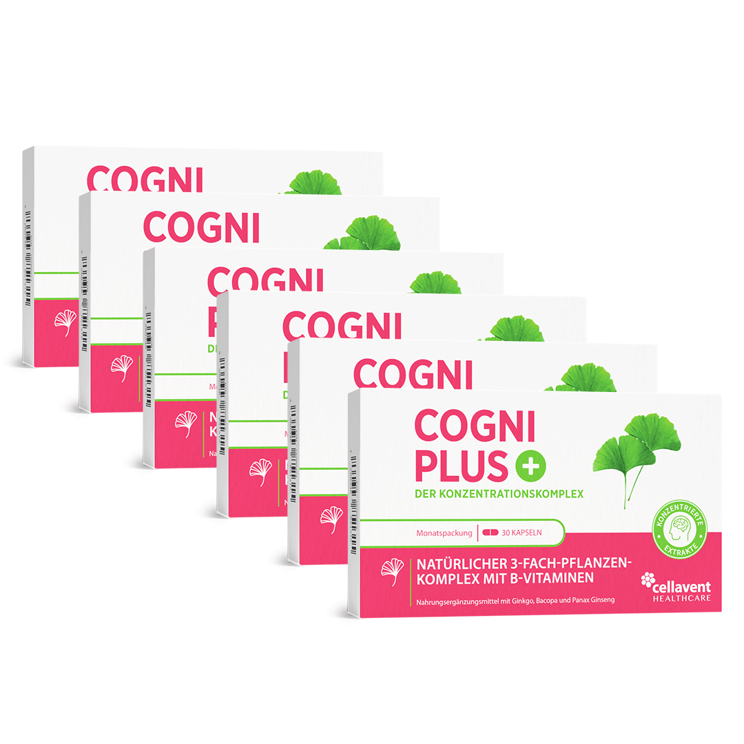 Ginkgo Kapseln mit Bacopa & Ginseng – Cogni PLUS - Cellavent Healthcare