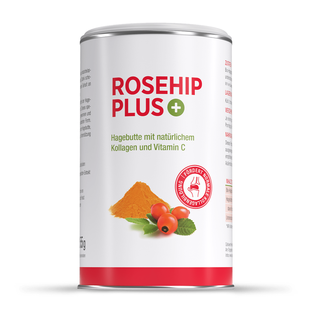 Hagebuttenpulver und Extrakt mit hochwertigen Kollagen Typ 2 – Rosehip PLUS - Cellavent Healthcare
