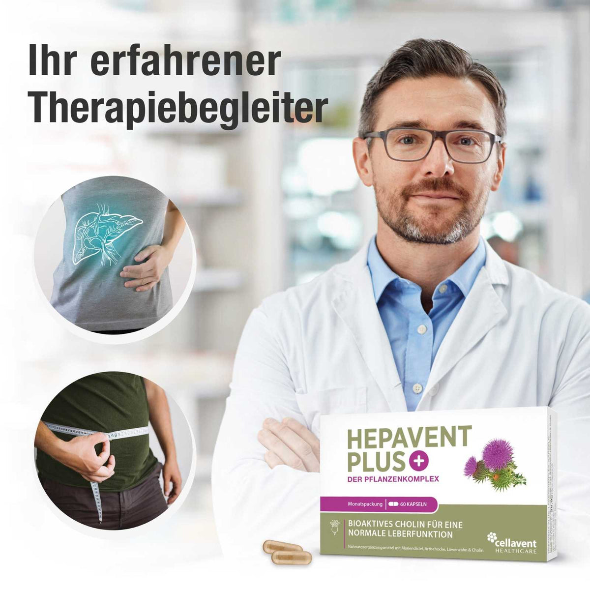 Leberkur Cholin Kapseln - Hepavent PLUS - Cellavent Healthcare