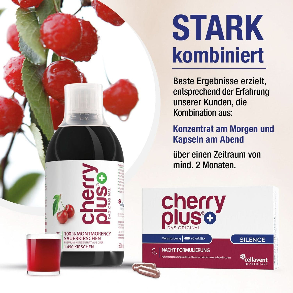 Montmorency Sauerkirsche Nachtformulierung - Cherry PLUS Silence - Cellavent Healthcare