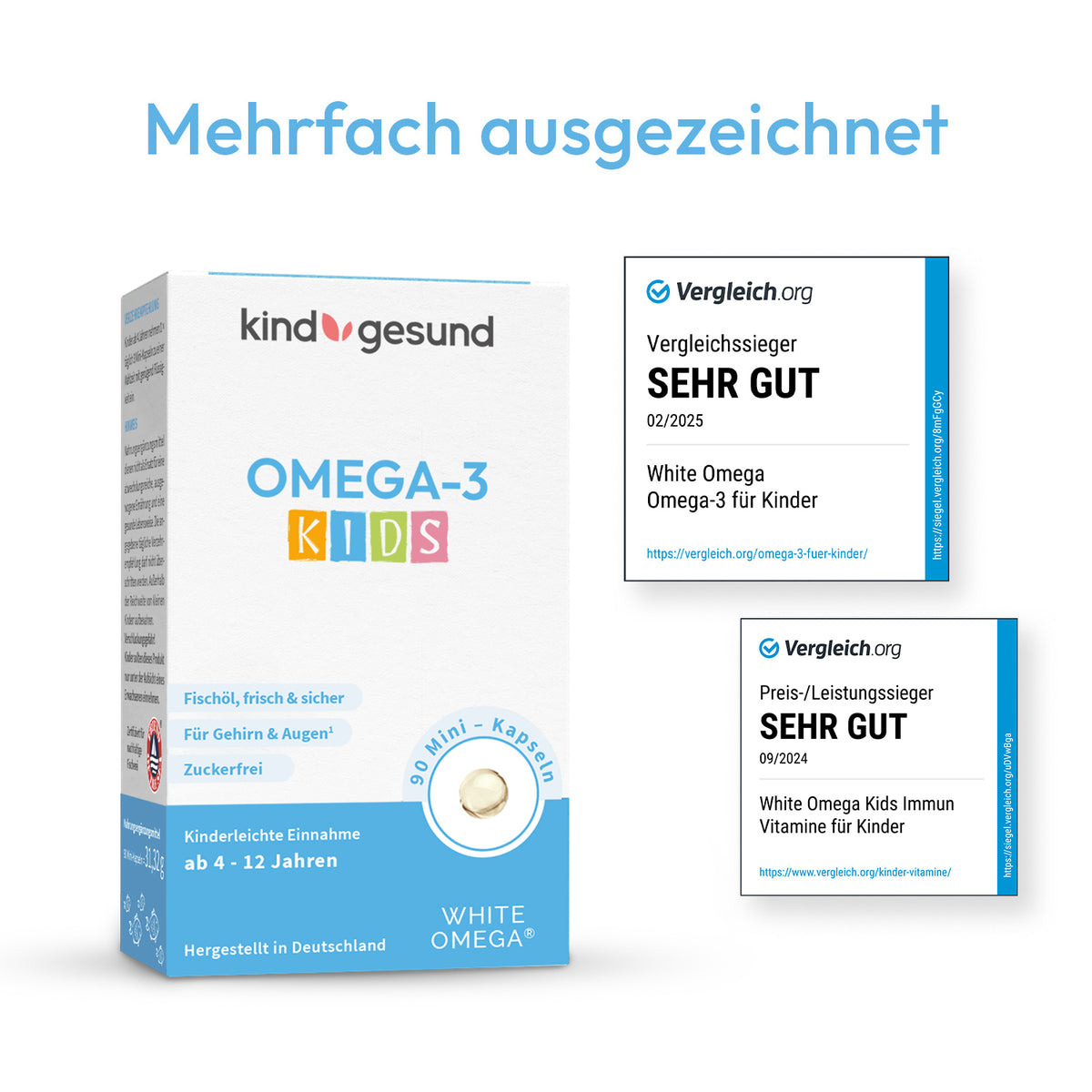 Omega 3 für Kinder - Fischölkapseln - WHITE OMEGA Kids - Cellavent Healthcare