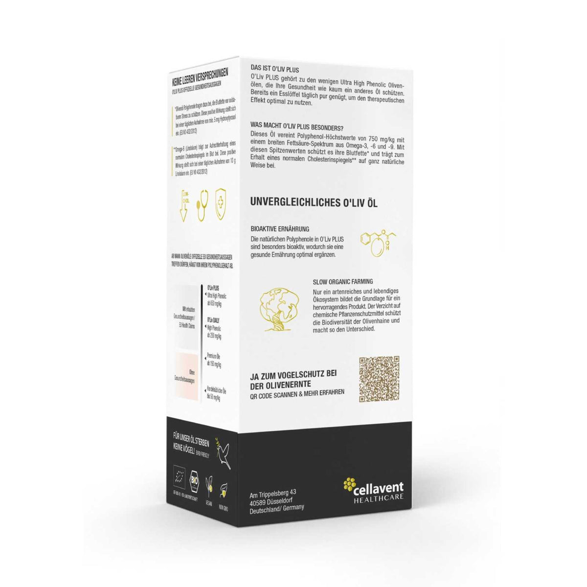 Ultra High Phenolic Olivenöl - O'Liv PLUS - Cellavent Healthcare