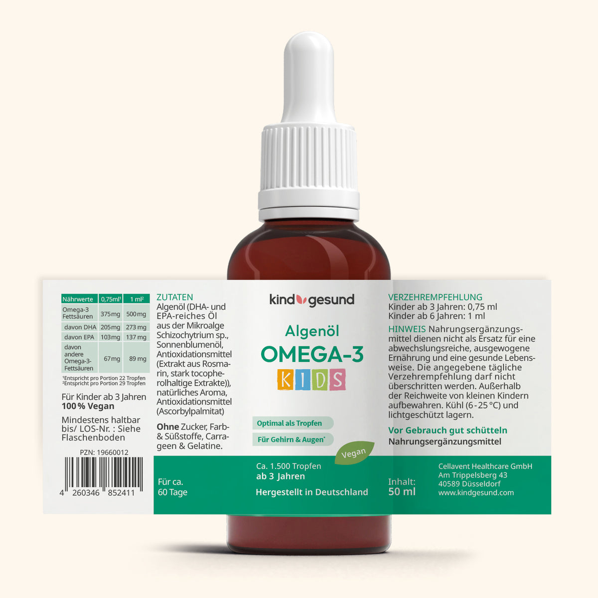 Omega-3 Algenöl Kinder Tropfen