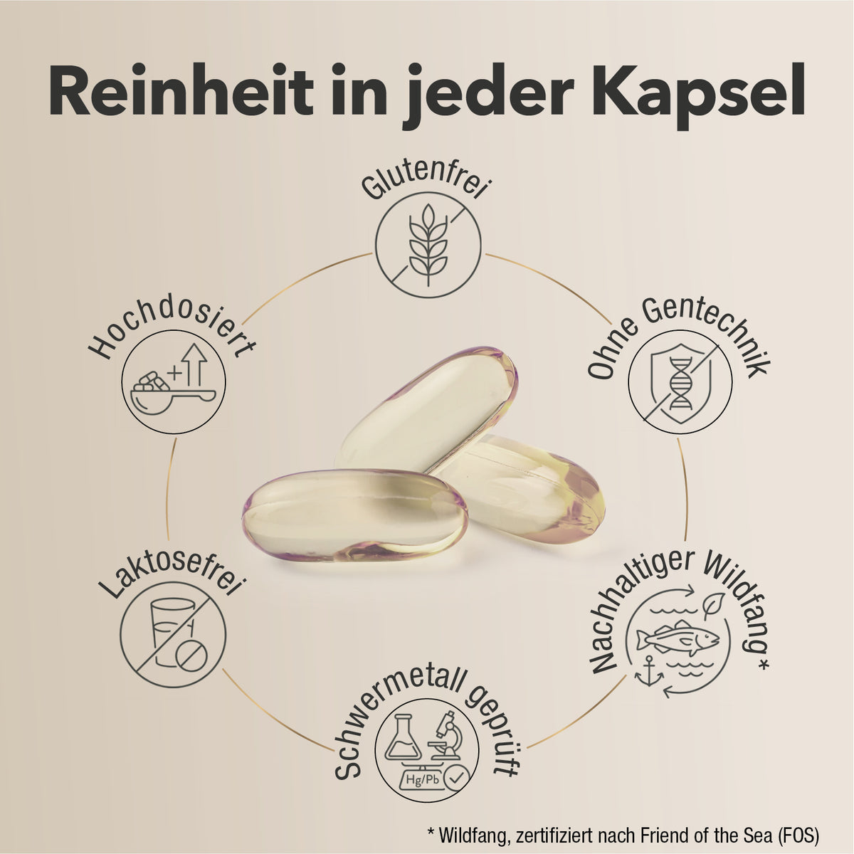 WHITE OMEGA FORTE Kapseln mit sechs Produktmerkmalen