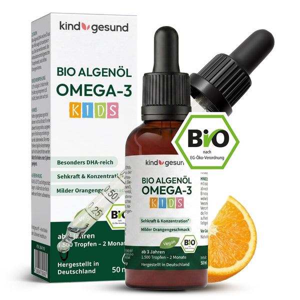 Bio Omega-3 Algenöl Tropfen für Kinder