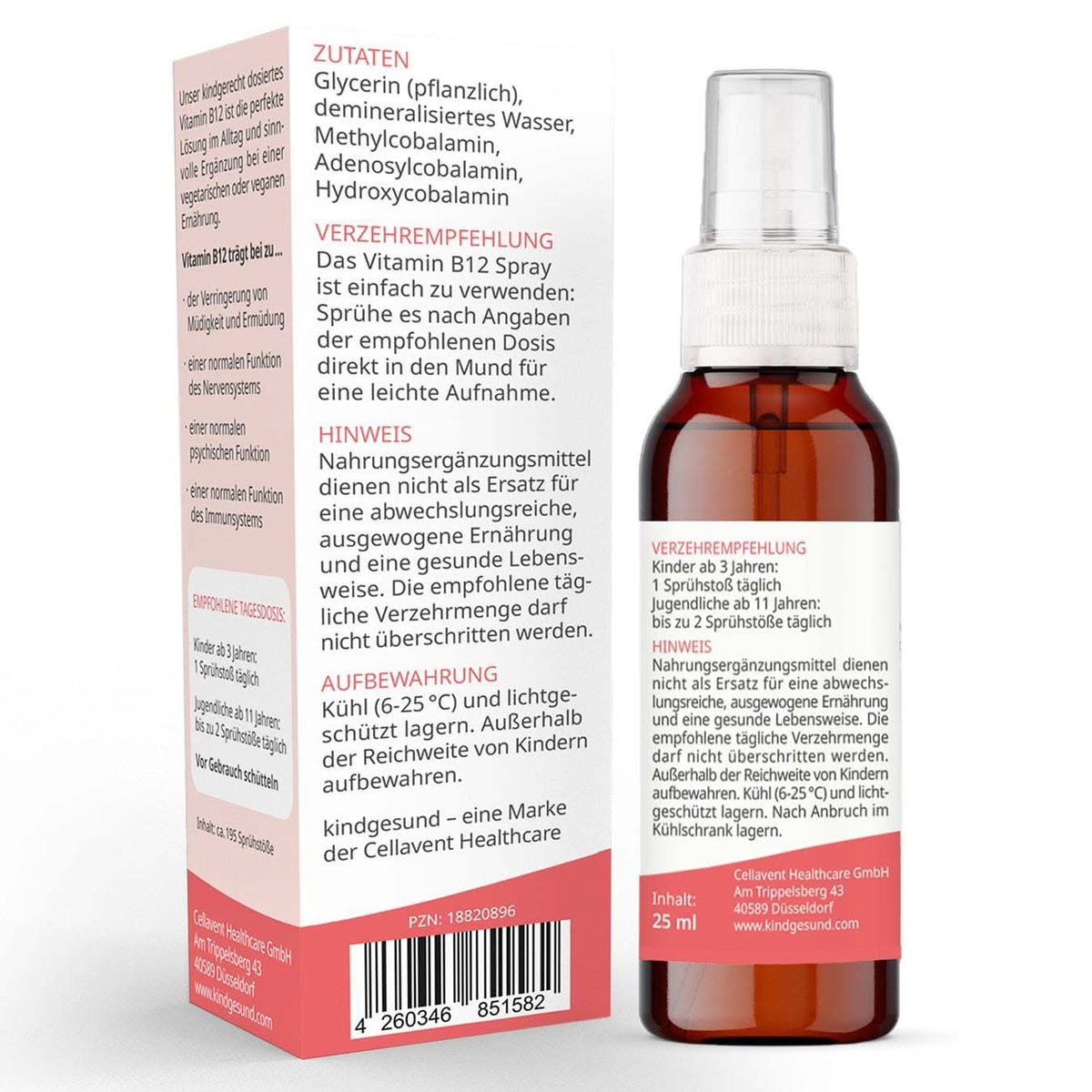3 x Algenöl Tropfen + B12 Spray + Vitamin D3+K2 Spray für Kinder - Cellavent Healthcare