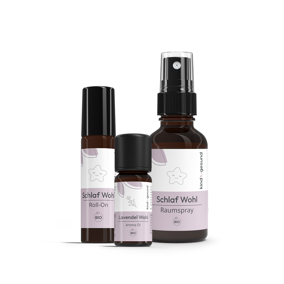 Schlaf Wohl Aroma-Set für Kinder · Lavendel + Spray + Roll-On
