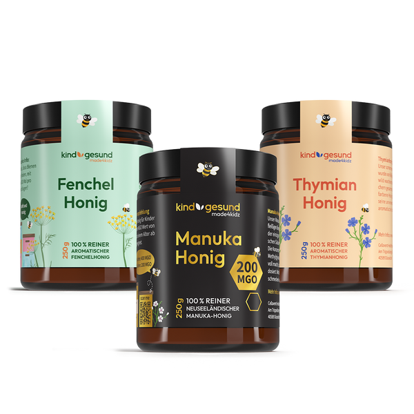 Manuka, Fenchel & Thymian Honig für Kinder · 3er-Set