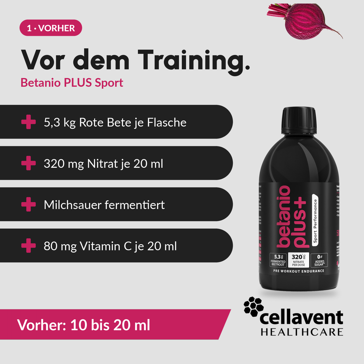 Sport-Set: Betanio PLUS Sport + Cherry PLUS Sport + White Omega Forte