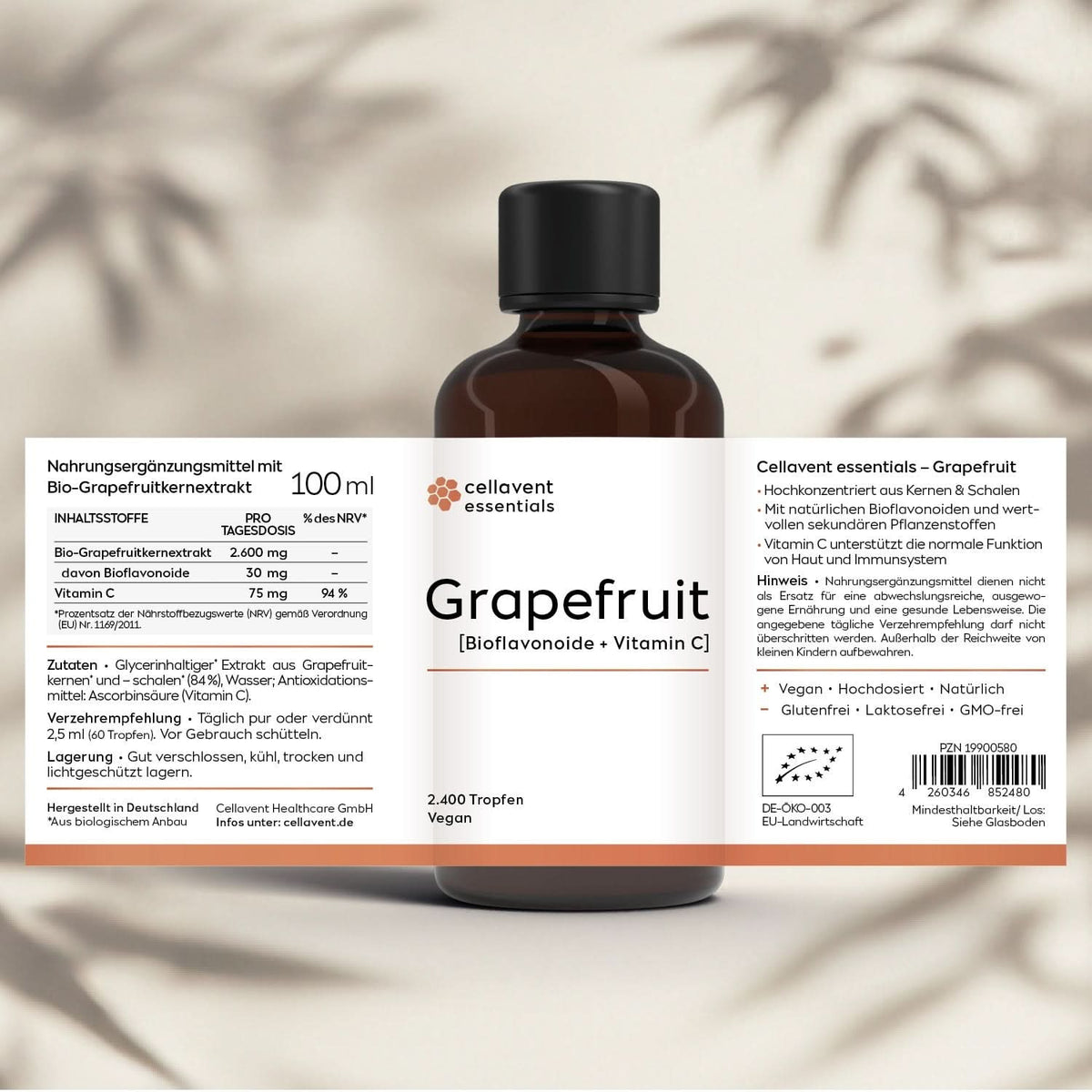 Bio Grapefruitkernextrakt Tropfen [Bioflavonoide + Vitamin C] - Cellavent Healthcare