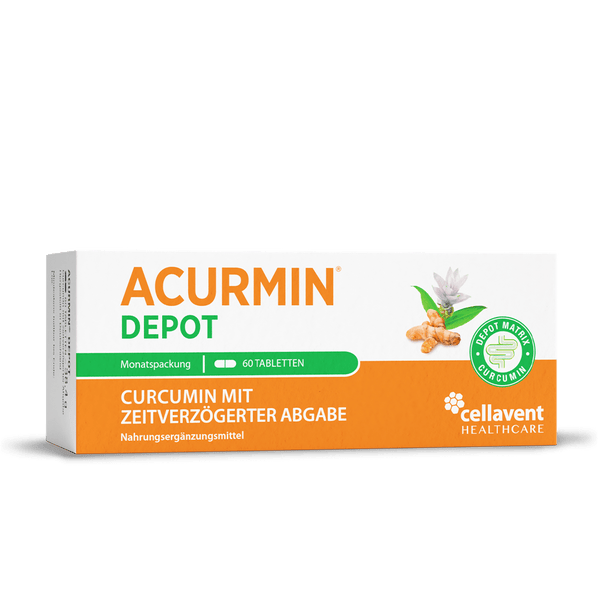 Depot - Kurkuma Tabletten mit verzögerter Curcumin - Freisetzung – Acurmin DEPOT - Cellavent Healthcare