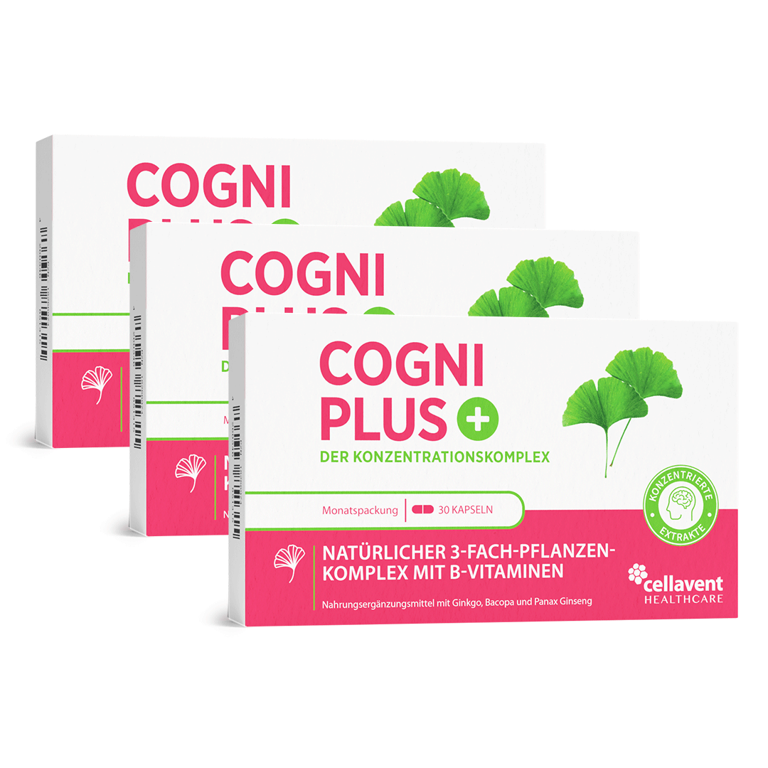 Ginkgo Kapseln mit Bacopa & Ginseng – Cogni PLUS - Cellavent Healthcare