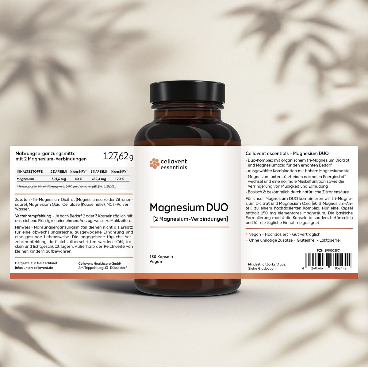 Magnesium DUO [2 Magnesium - Verbindungen] - Cellavent Healthcare