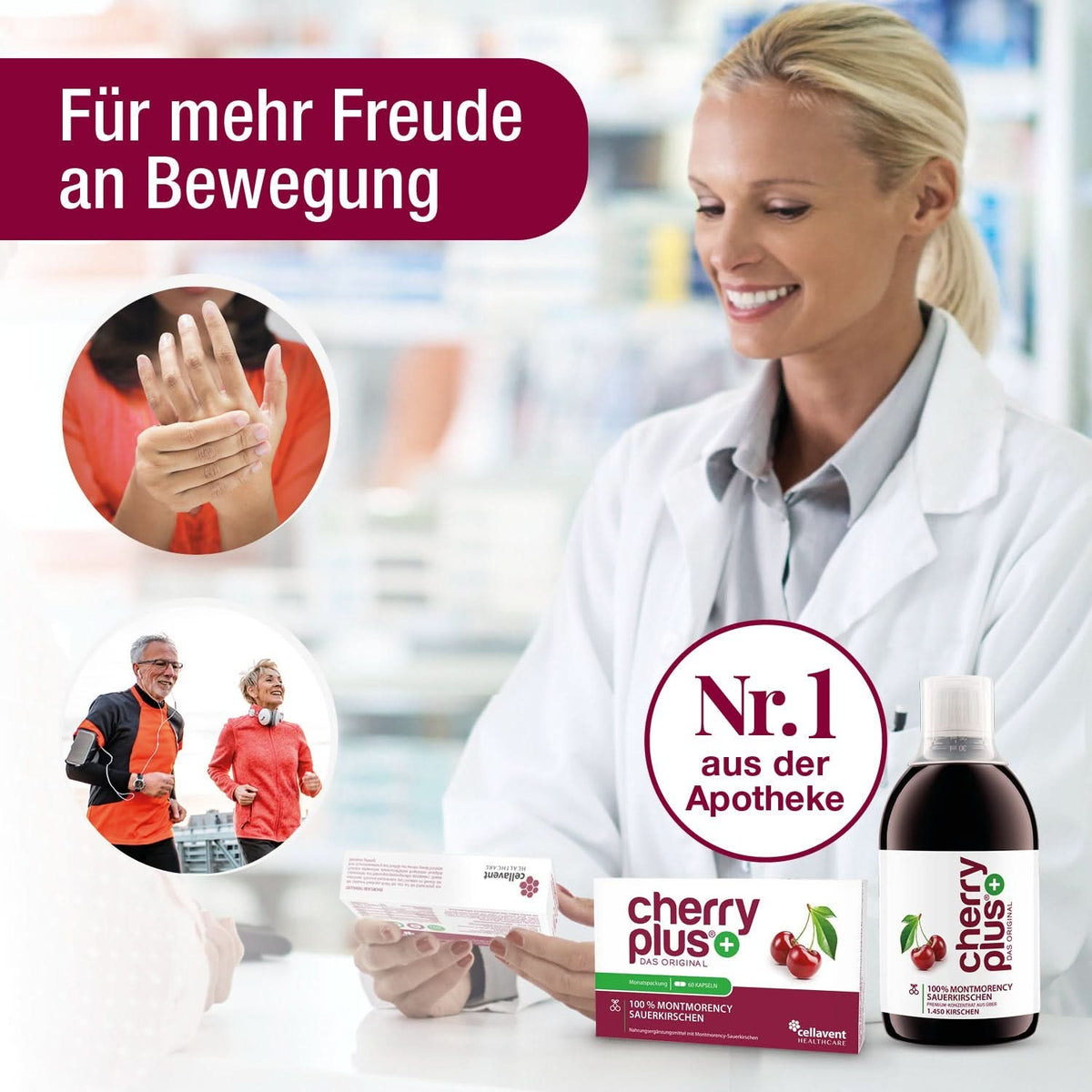 Montmorency Sauerkirsche Kapseln - Cherry PLUS - Cellavent Healthcare