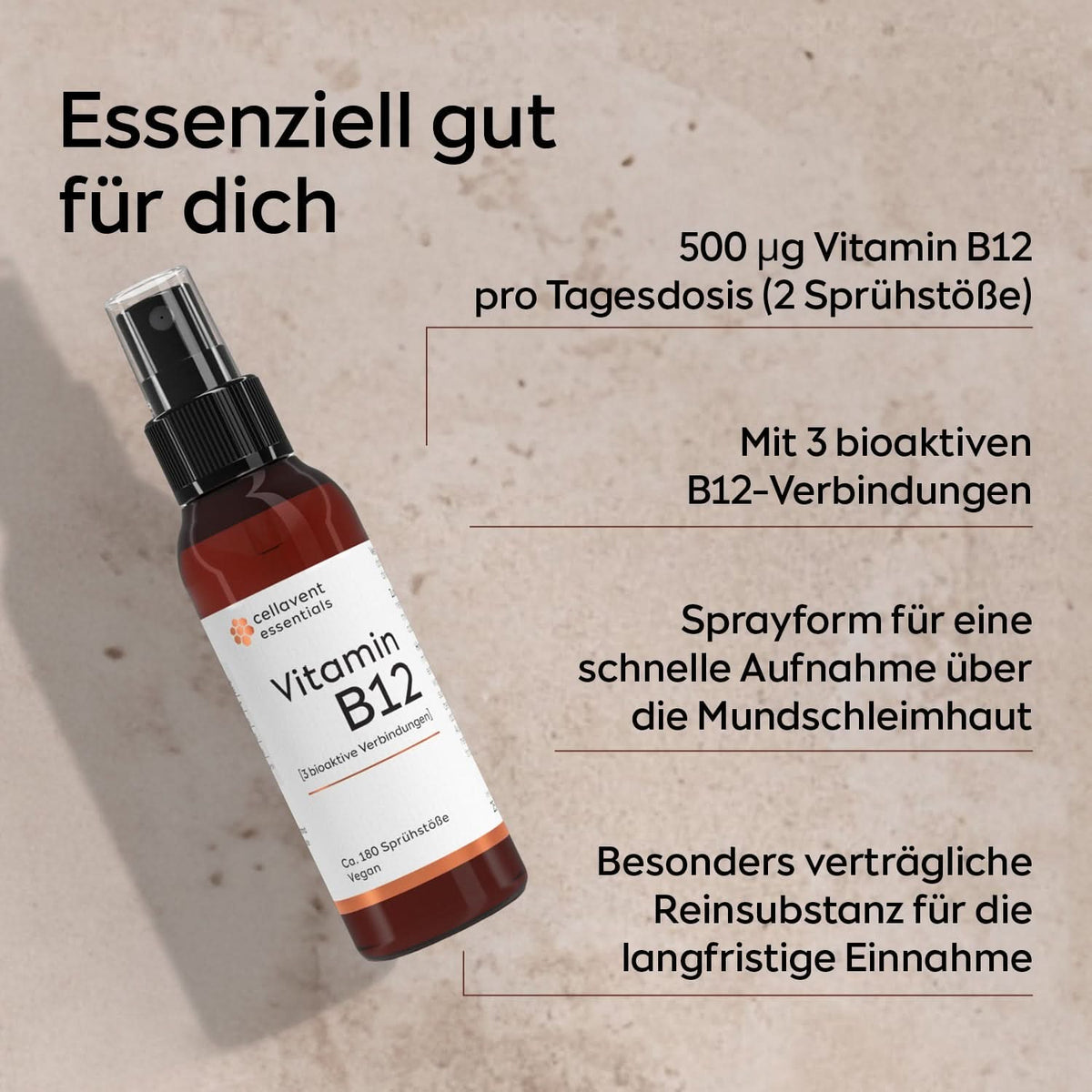 Vitamin B12 Spray [3 bioaktive Verbindungen] - Cellavent Healthcare
