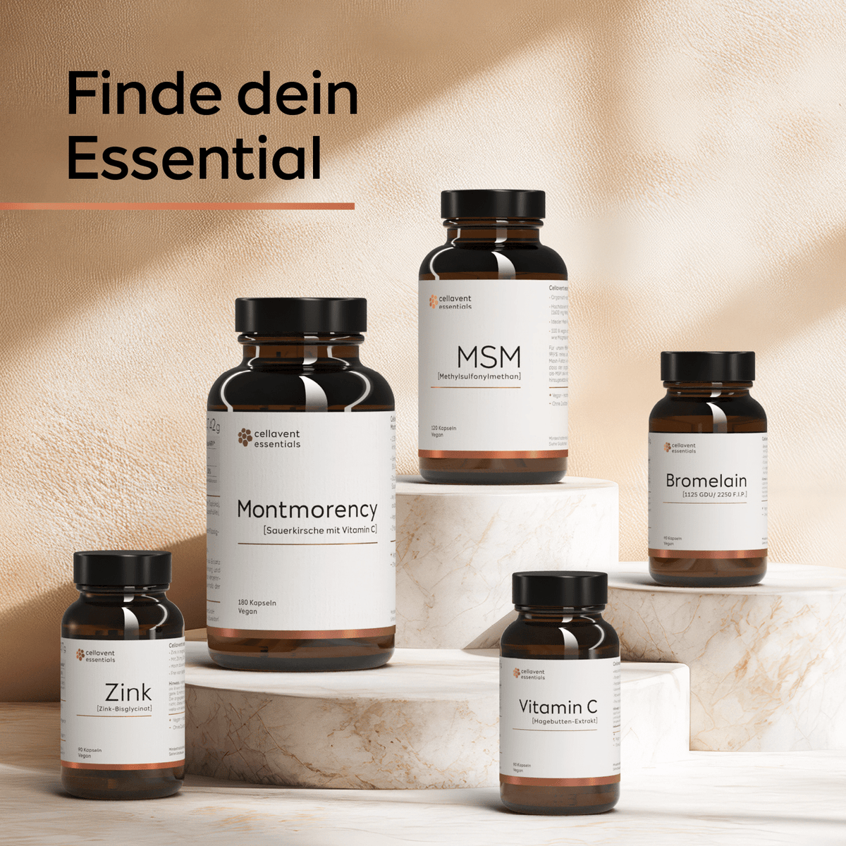 Vitamin C Kapseln [Hagebutten - Extrakt] - Cellavent essentials - Cellavent Healthcare