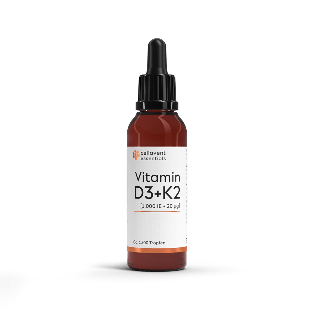 Vitamin D3 + K2 [1.000 IE + 20 μg] - Cellavent Healthcare