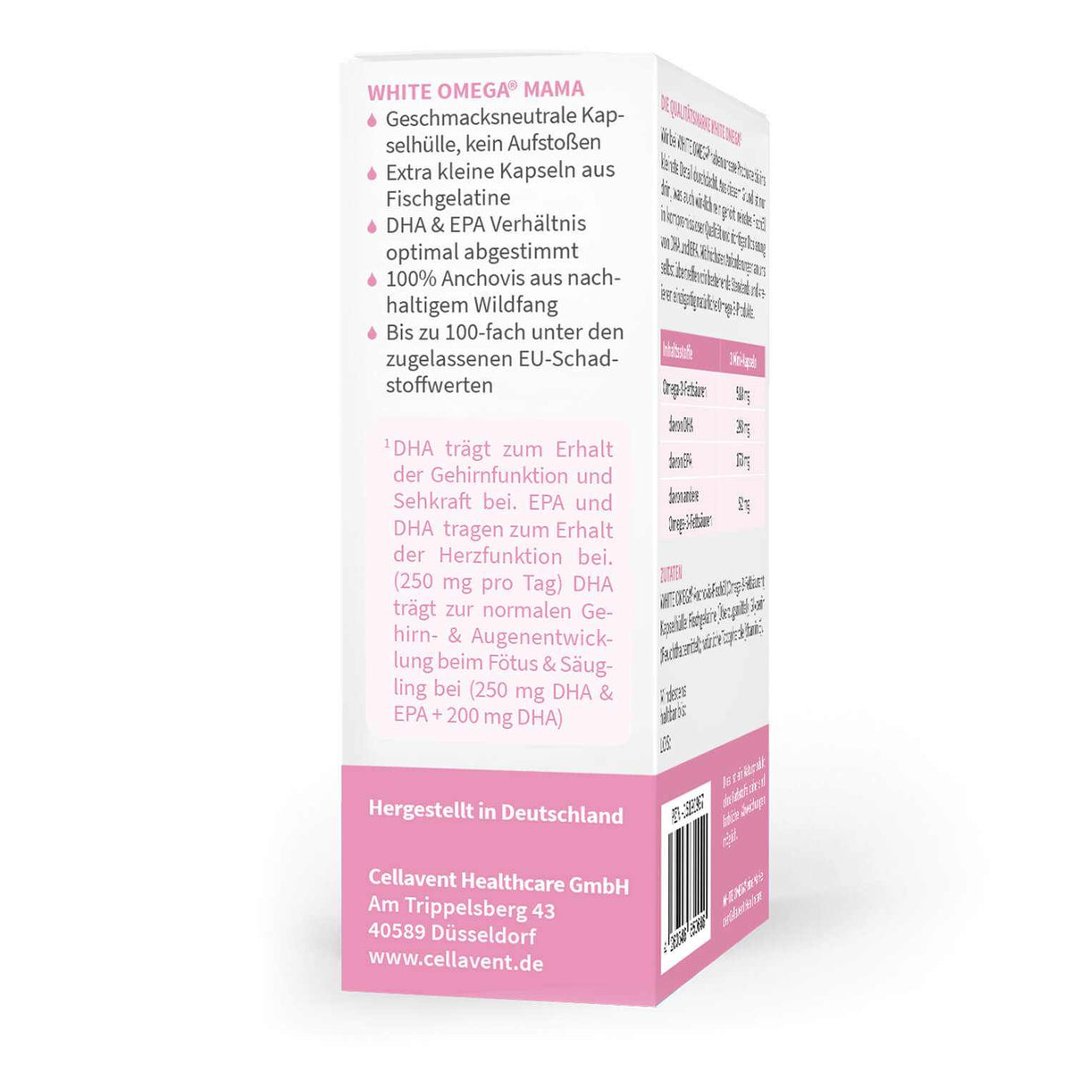 Omega - 3 für die Schwangerschaft - WHITE OMEGA® Mama - Cellavent Healthcare